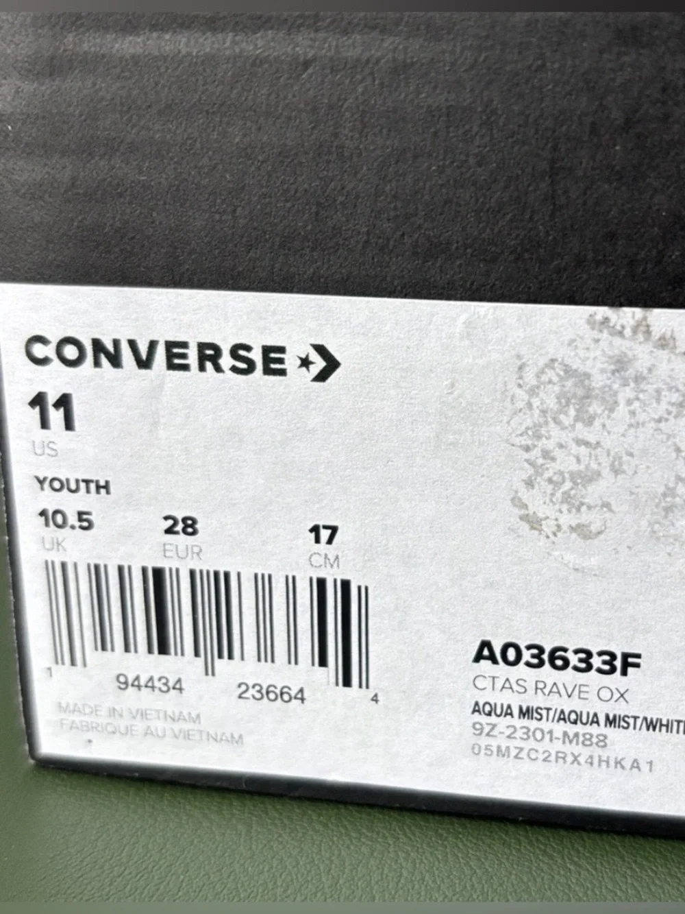 Converse CTAS Rave Ox Kids Slip On Sneakers in Light Mint